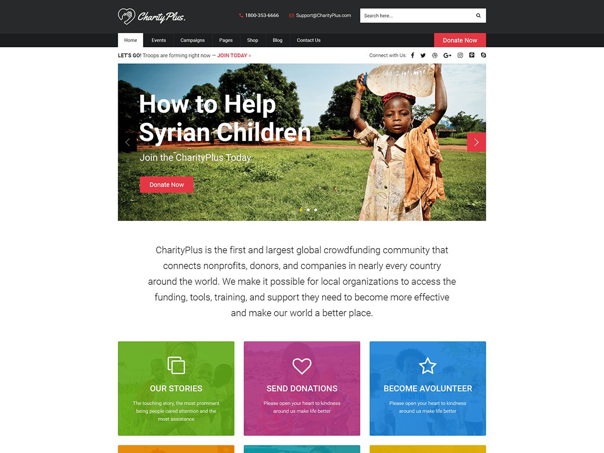Charity Plus - Multipurpose Nonprofit WordPress Theme